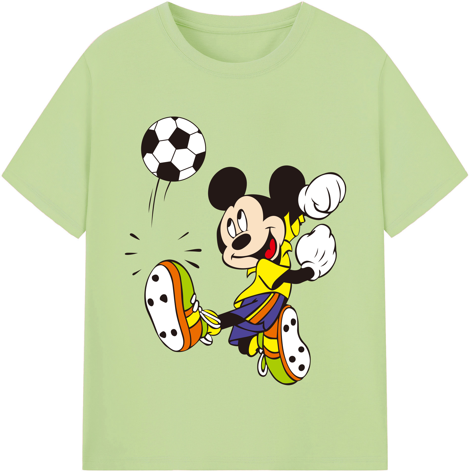 （画像用） ミッキーマウス Mickey Mouse 綿100％半袖Tシャツ（フロントプリント）